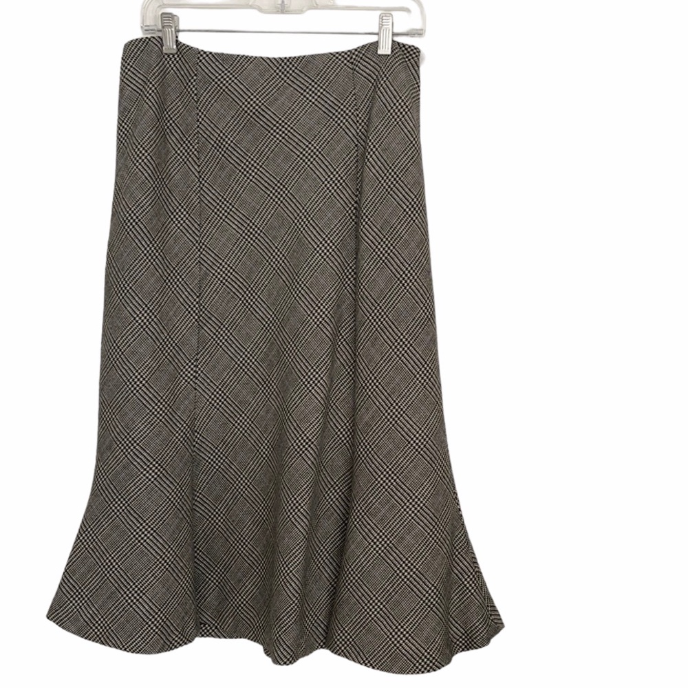 Vintage Ralph Lauren Chaps 100% Wool Plaid Flared Skirt